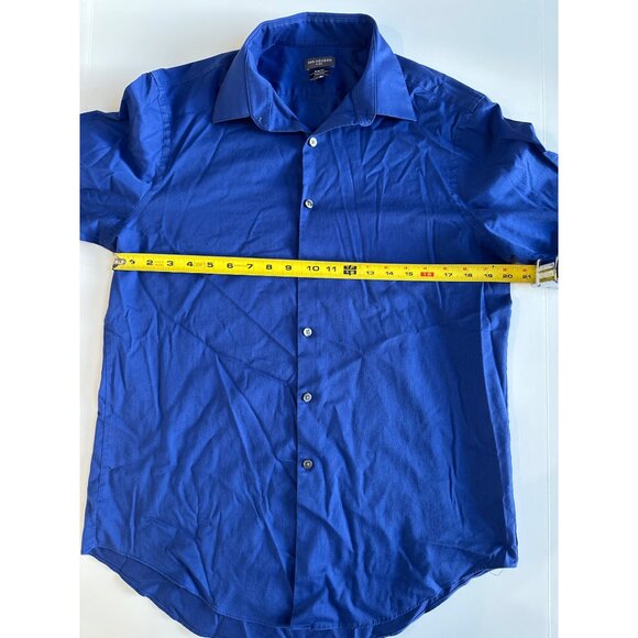 Van Heusen Mens Blue Long Sleeve Button-Up Shirt Slim Fit Stretch L - Picture 5 of 8